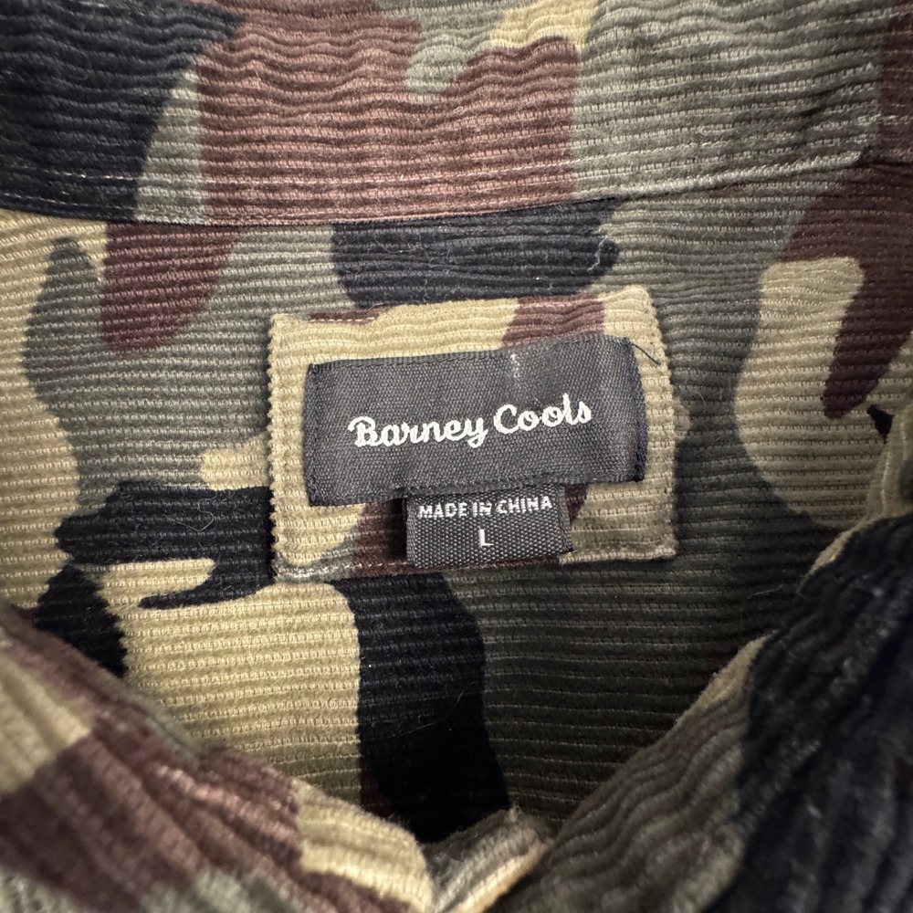 Barney Cools Heritage Long Sleeve Shirt Camo Corduroy Men's 309-CR3 Size Large - Picture 6 of 16
